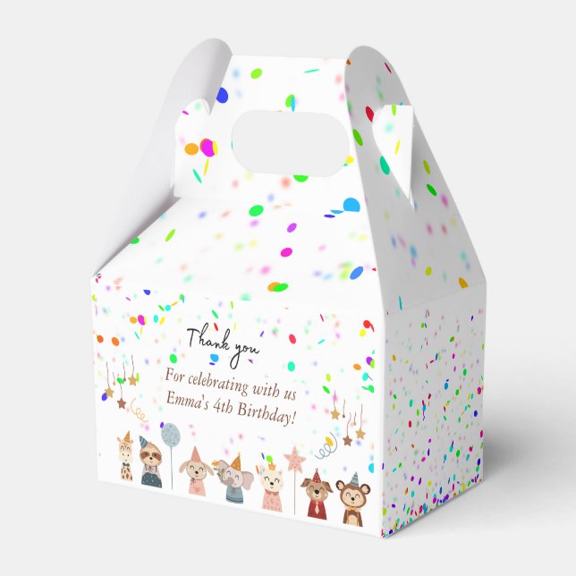 Party Animals Customizable Favor Box (Front Side)