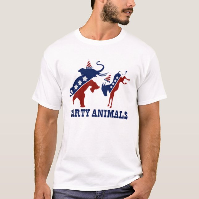Party Animals Democrats and Republicans T-Shirt (Front)