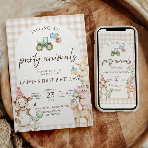 Party Animals Farm Birthday Invitation Barnyard