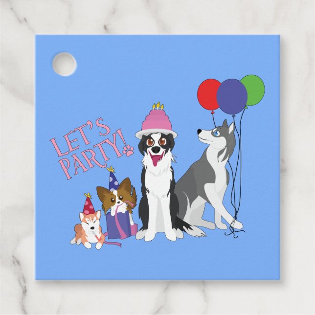 Party Animals Favour Tags (Front)