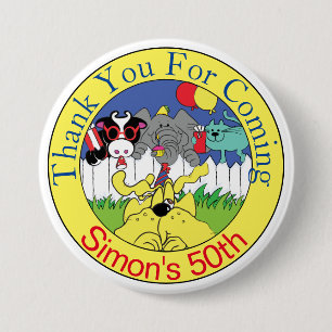 Party Animals Funny Birthday Party 3 Inch Round Button