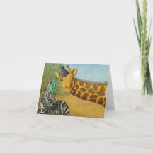 Party Animals: Giraffe/Zebra Card 4"x5.6"