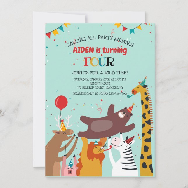 Party Animals Invitation (Front)
