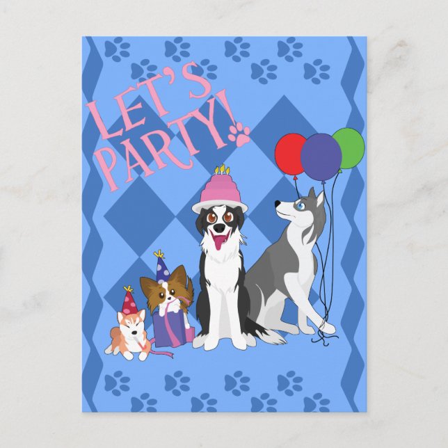 Party Animals Invitation Postcard (Front)