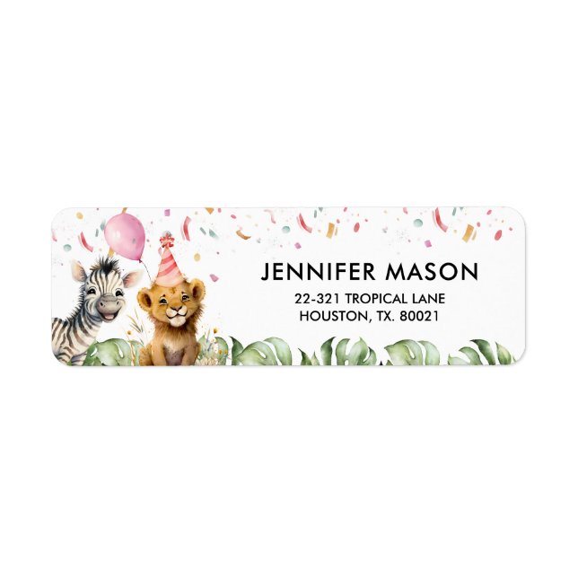 Party Animals Jungle Birthday Invitation (Front)