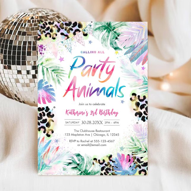 Party Animals Leopard Jungle Birthday Invitation (Creator Uploaded)