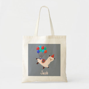 Party Animals Llama Birthday Boys Grey Tote Bag