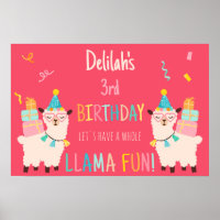 Party Animals Llama Birthday Girls Pink
