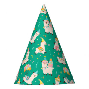 Party Animals Llama Birthday Party Green Hat