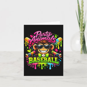 Party animals meme baseball funny monkey card