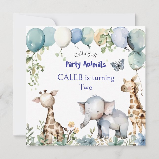 Party Animals Orthodox Children's Birthday Party  Invitation (Front)