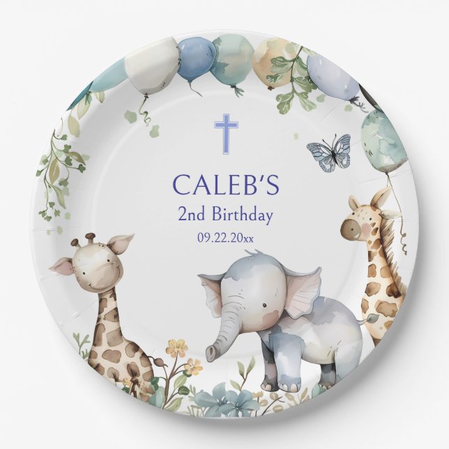 Party Animals Orthodox Children's Birthday Party Paper Plate (Front)