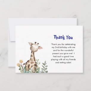 Party Animals Orthodox Children's Birthday Party Thank You Card