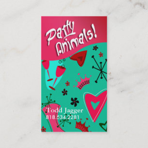 "Party Animals" - Party Planner, Event Organizer Business Card