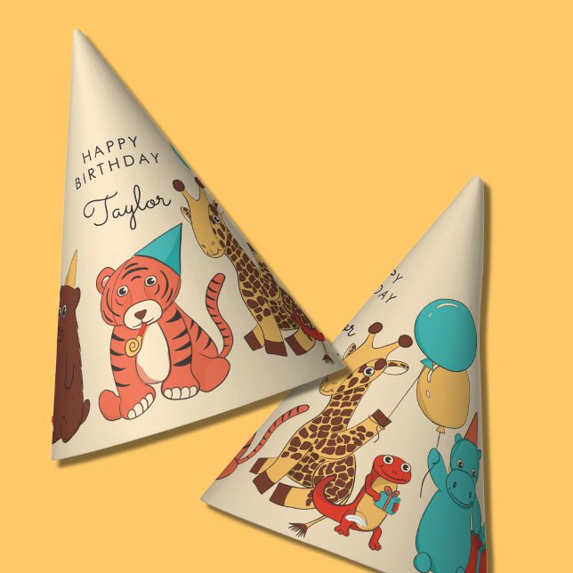 Party Animals Personalized Kids Birthday Hat (Creator Uploaded)