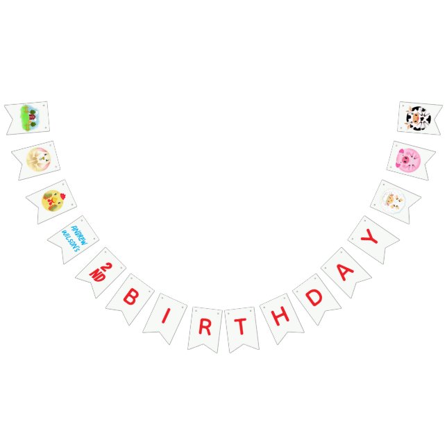 Party Animals Ready to Play Balls Rustic Farm  Bunting Flags (All)