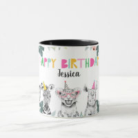 Party Animals Safari Birthday Girl Pink Zoo Jungle