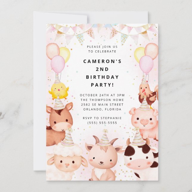 Party Animals Safari Birthday Party Invitation (Front)