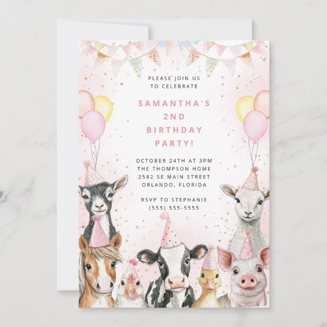 Party Animals Safari Birthday Party Invitation (Front)