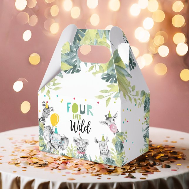 Party Animals Safari Four Ever Wild Boy Birthday Favor Box (Creator Uploaded)