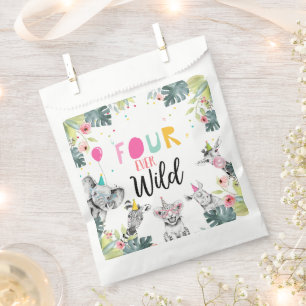 Party Animals Safari Girl Four Ever Wild Birthday Favour Bag