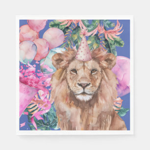 Party Animals Safari Jungle Wild One Birthday Napkin