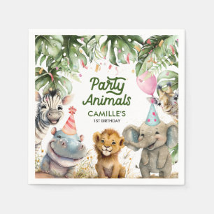 Party Animals Safari Personalized Paper Napkin