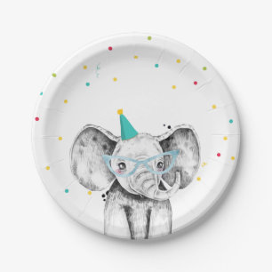 Party Animals Safari Wild Elephant Zoo Birthday Paper Plate