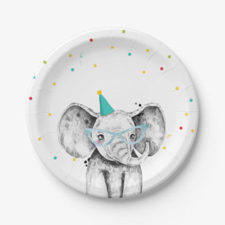 Party Animals Safari Wild Elephant Zoo Birthday Paper Plate