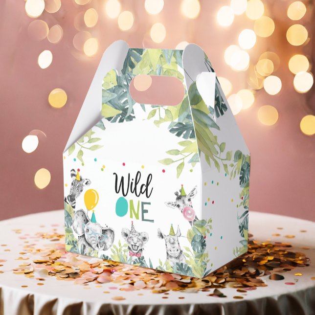 Party Animals Safari Wild One Boy Birthday Favor Box (Creator Uploaded)