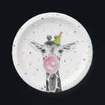 Party Animals Safari Wild One Giraffe Zoo Birthday Paper Plate<br><div class="desc">♥ A perfect addition to your little one'e birthday party! Party Animals theme. Designed to match our Party Animals theme collection.</div>