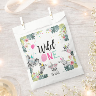 Party Animals Safari Wild One Girl First Birthday Favour Bag