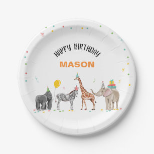Party Animals Safari Zoo Party Boy Wild Birthday Paper Plate