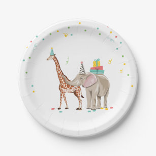 Party Animals Safari Zoo Party Girl Wild Birthday Paper Plate
