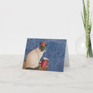 Party Animals: Siamese Cat Card 4"x5.6"