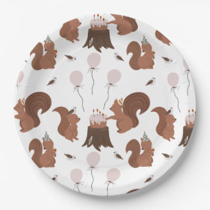 Party Animals Squirrel Birthday Party Paper Plate