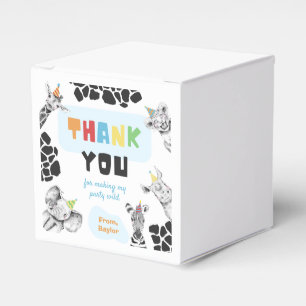 Party Animals Thank You Card Jungle Thank You Favor Box