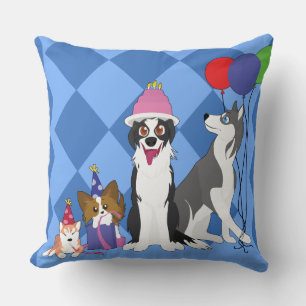 Party Animals Throw Pillow