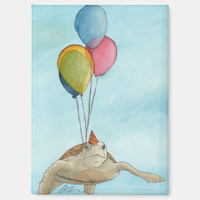 Party Animals: Turtle Magnet 2.5"x3.5" (Front)