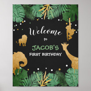 Party animals Welcome Sign Zoo Safari Jungle