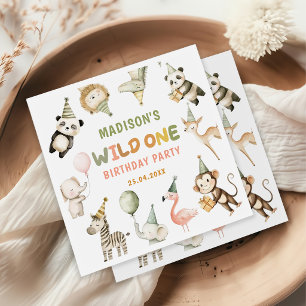 Party Animals Wild Safari 1st Birthday Napkin
