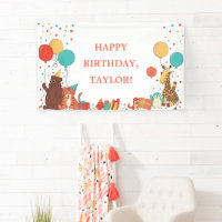 Party Animals with Balloons Personalized Birthday