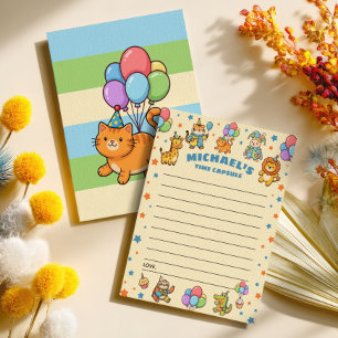 Party Animals ZOO 1st Birthday Time Capsule Cards