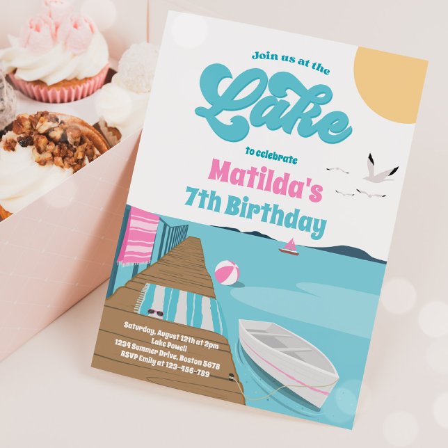 Party At The Lake Summer Water Boat Birthday Invitation (Creator Uploaded)