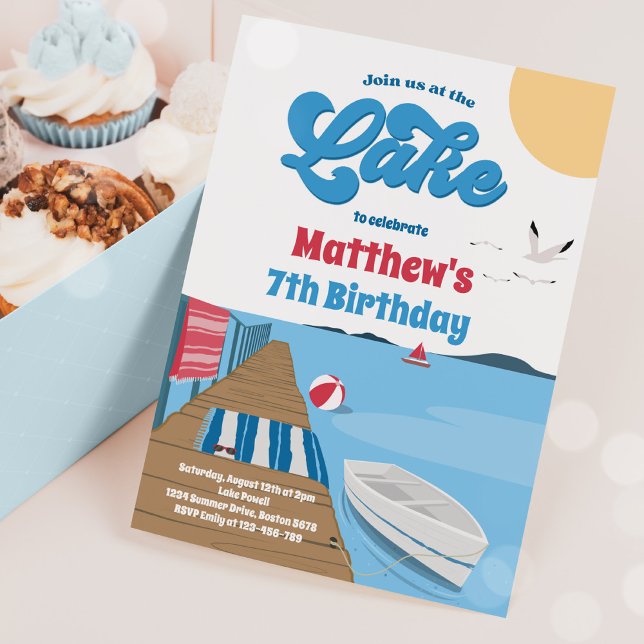 Party At The Lake Summer Water Boat Birthday Invitation (Creator Uploaded)