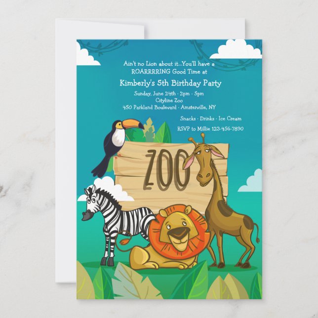 Party at the Zoo Invitation (Front)