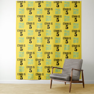 Party Backdrop Step and Repeat Boy Birthday Tapestry