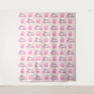 Party Backdrop Step and Repeat *Sweet 16* Tapestry