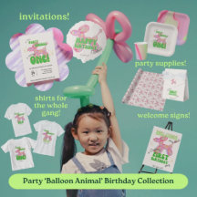 Party Balloon Animal 3rd Birthday Welcome Sign