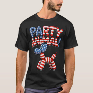 Party Balloon Animal Dog Usa American Flag For T-Shirt